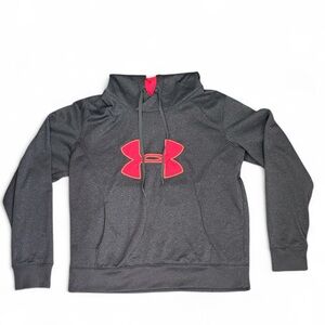 Under Armour Charcoal Hoodie with Vibrant Pink Logo